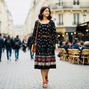 Vintage Black Long Sleeve Dress